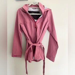 Prana Eliza Rain Jacket Removable Belt Reddish Pink Size XL